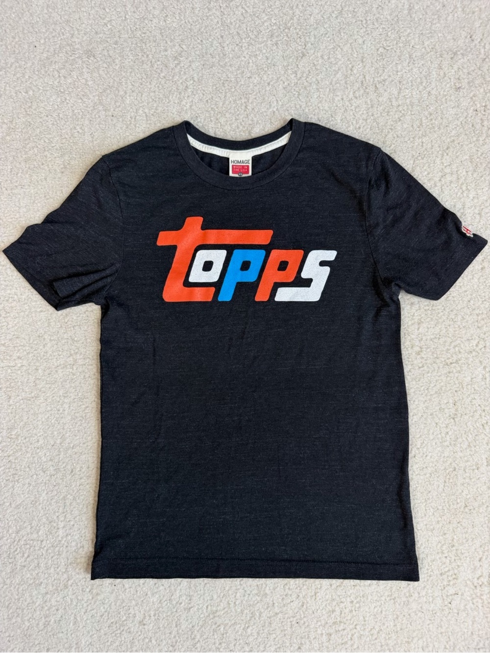 Topps Logo Black Graphic Tee Homage XS